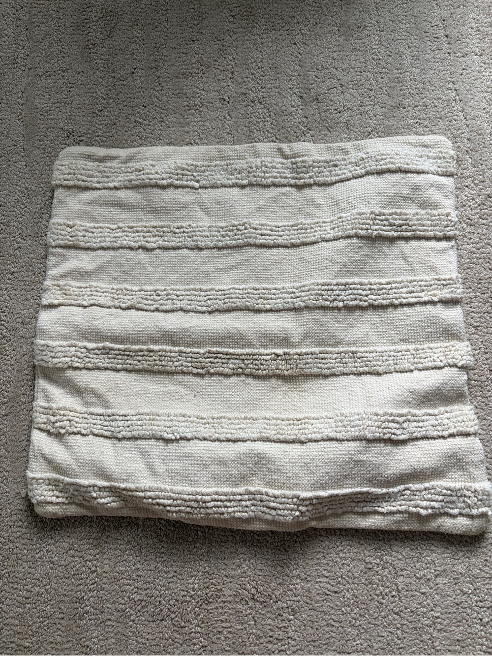 Pottery Barn Cream Textured Stripe Accent Pillow Cover